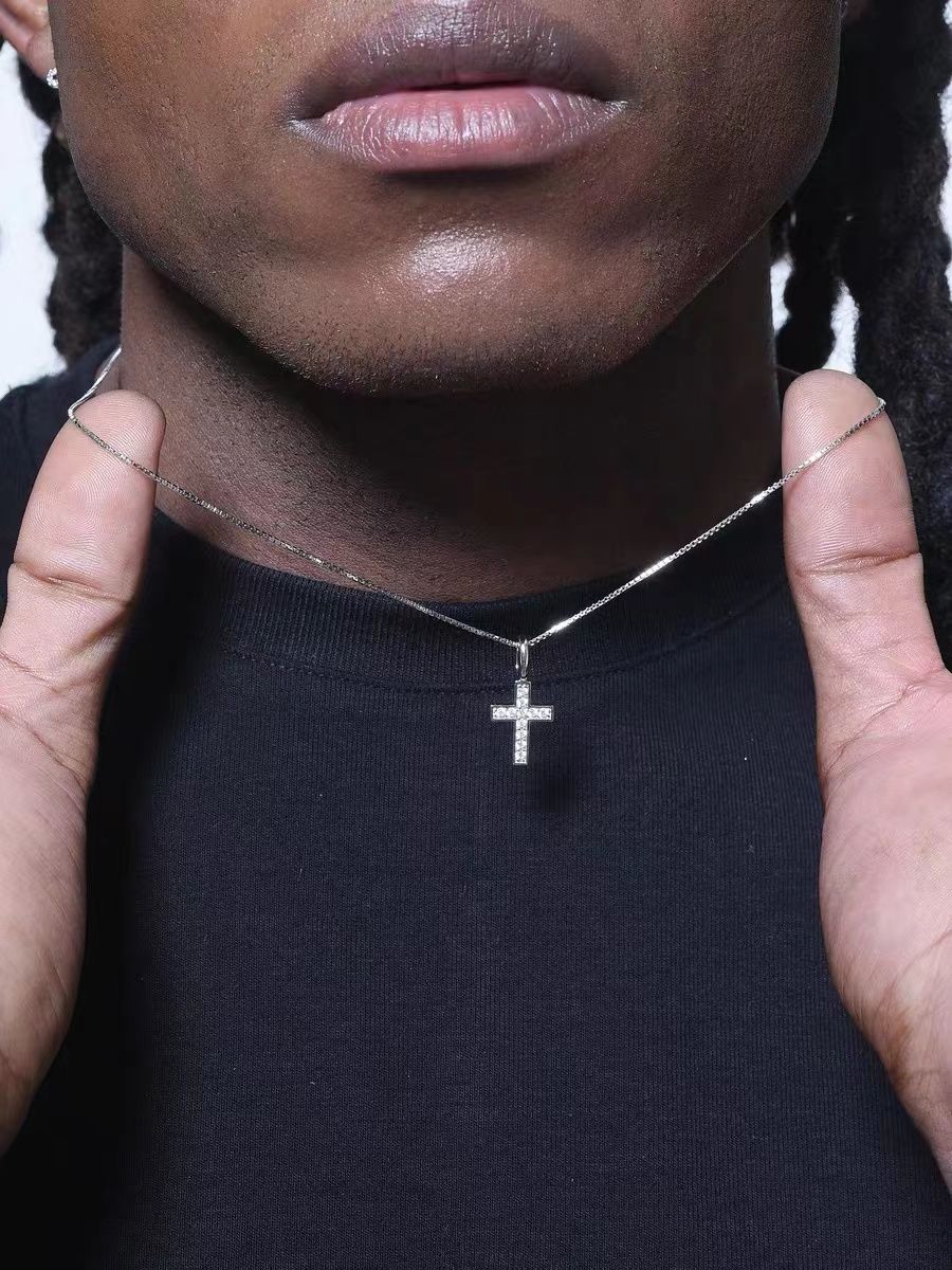 MINI PAVÉ CROSS NECKLACE