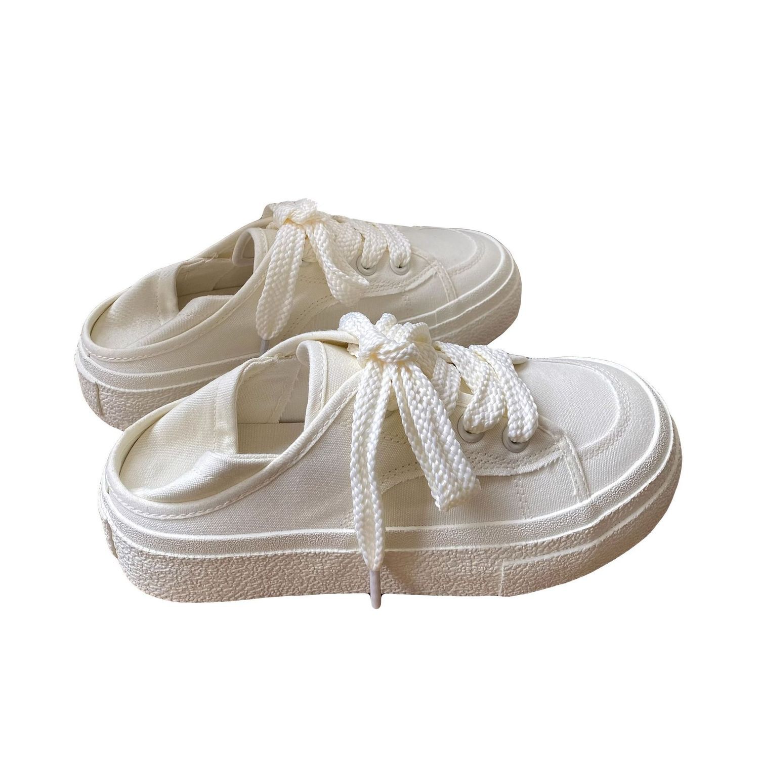 CREAM CONVERTIBLE CANVAS SHOES 5